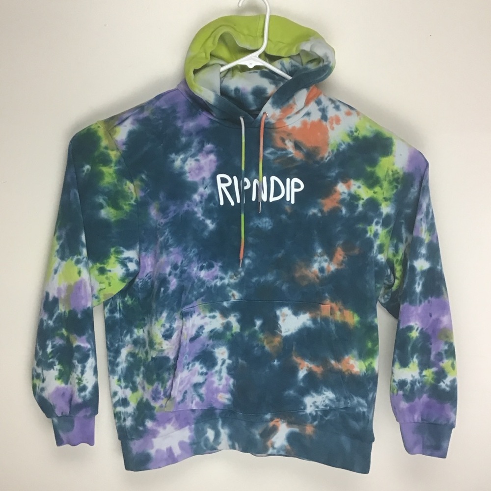 RipnDip mens long sleeve tie dye sweatshirt hoodie medium